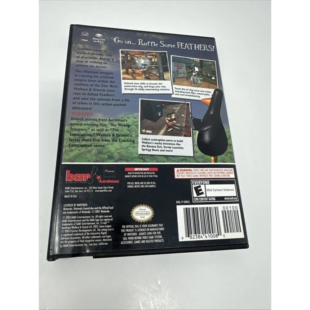 Wallace And Gromit In Project Zoo Nintendo GameCube, 2003 Tested & Working